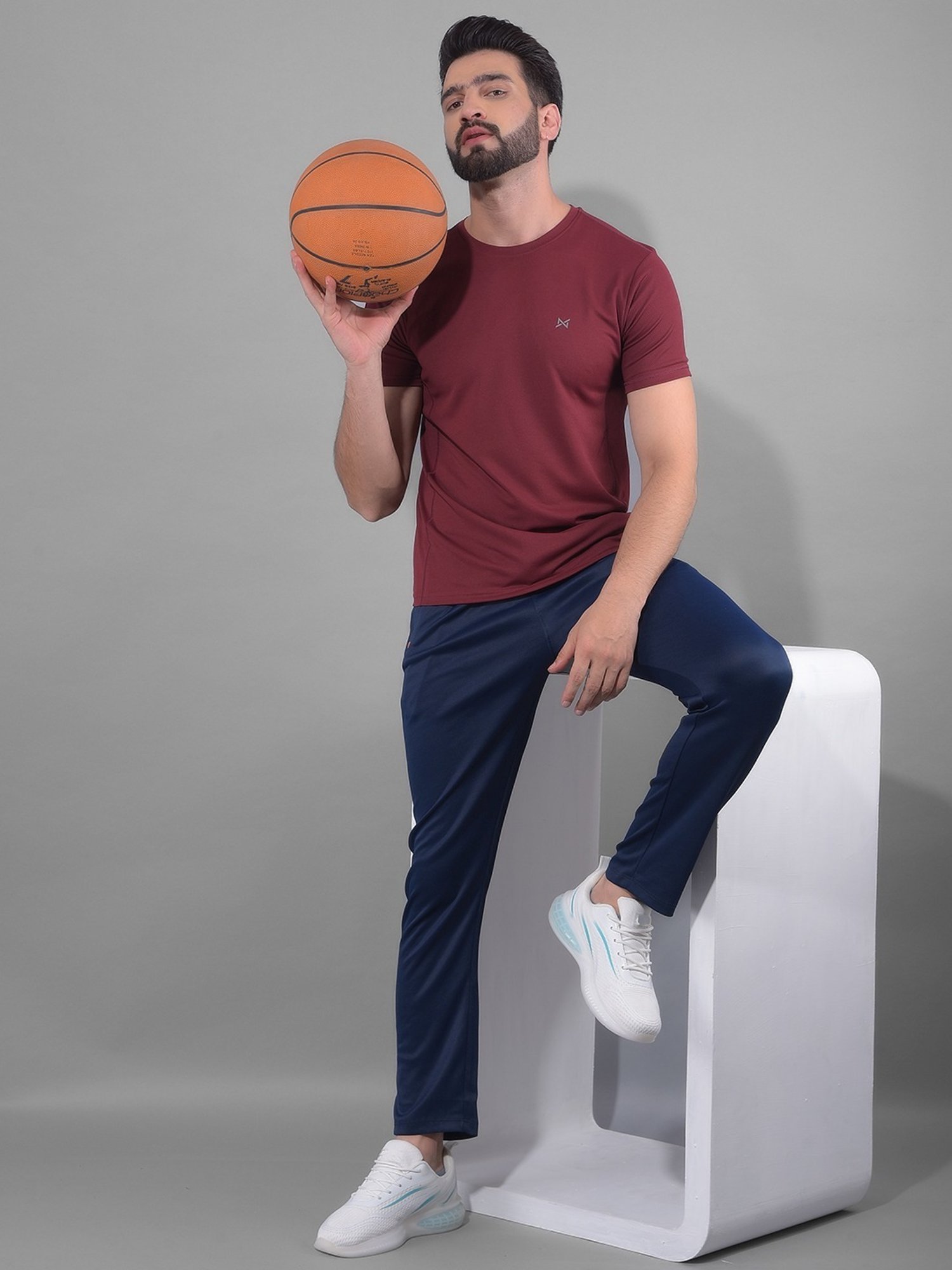 Force NXT Maroon Regular Fit Sports T-Shirt