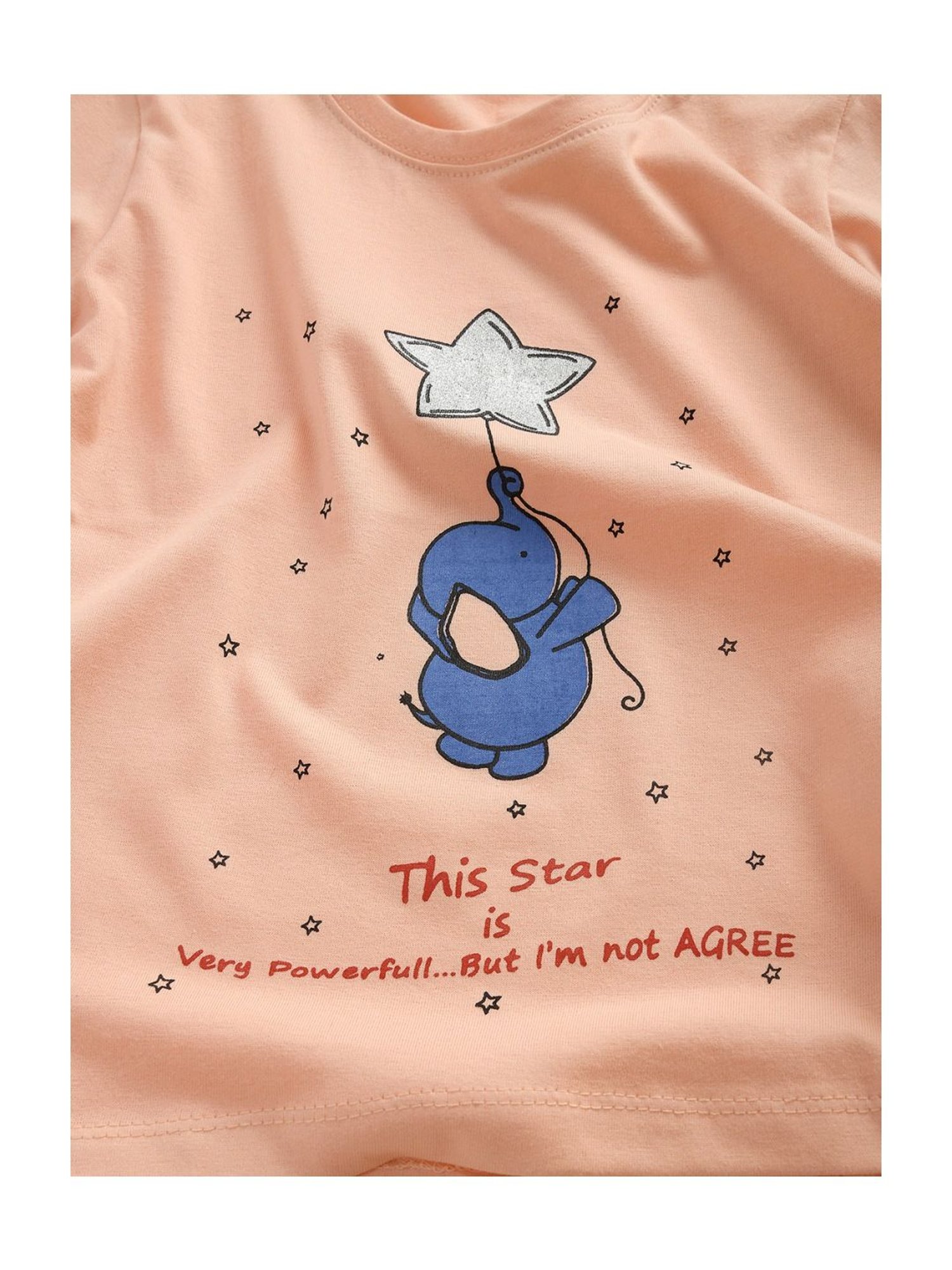 Kids Craft Peach Cotton Printed T-Shirt & Shorts