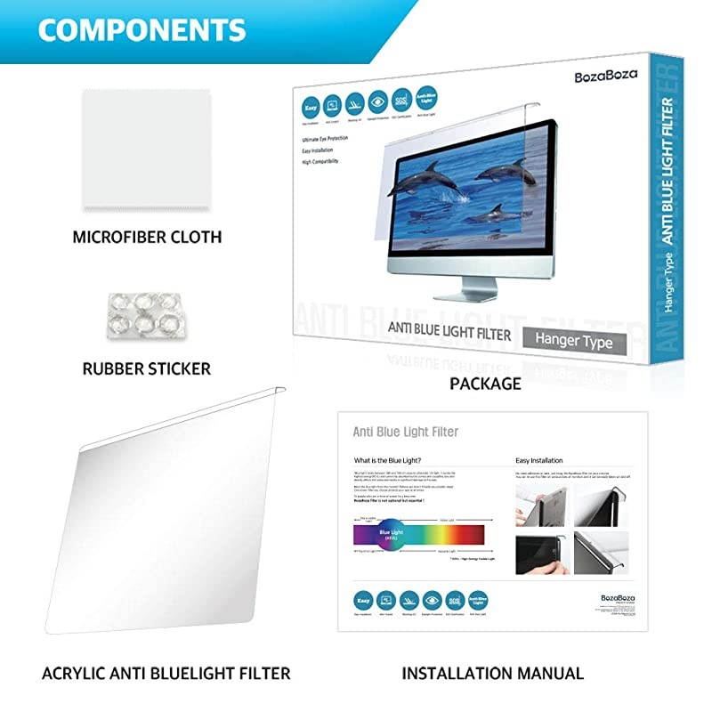 Acrylic Anti Blue Light Screen Protector 19 Easy OnOff for 19 Universal Diagonally Measured 16 916 10 Aspect Ratio Filtering Out Blue Light for Laptop Notebook Monitor