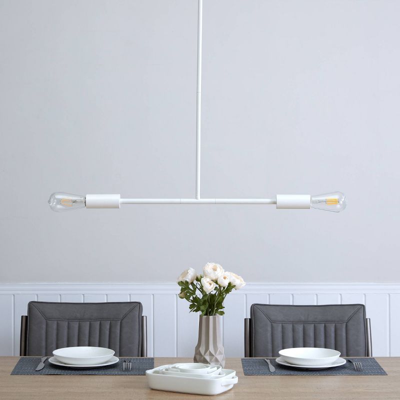 52" Kelvingston Island Pendant Lamp White - Aiden Lane