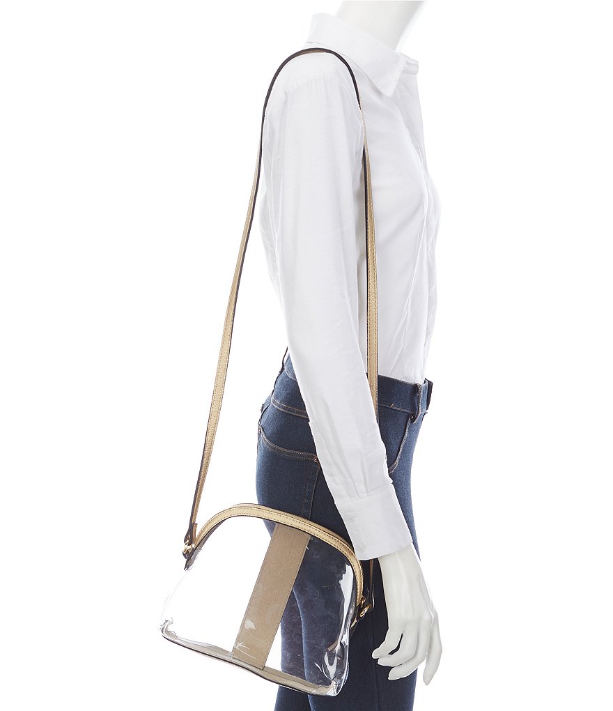 Kate Landry Tessa Clear Metallic Dome Crossbody Bag
