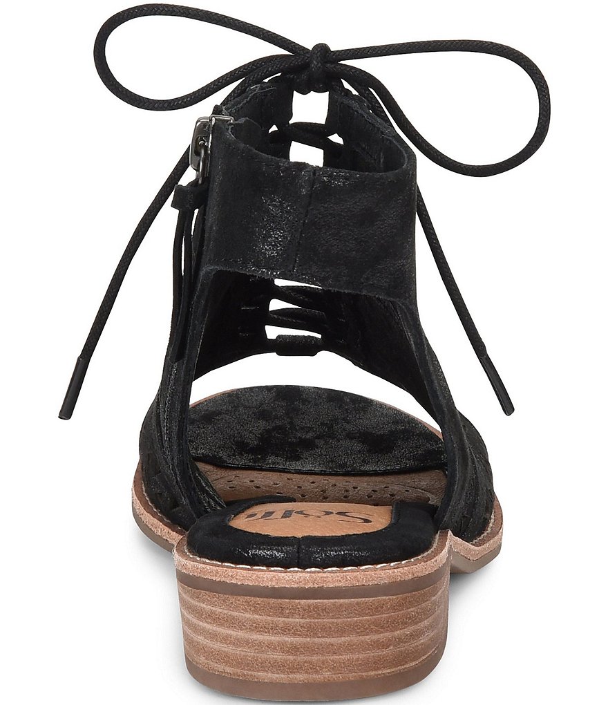 Sofft Nora Geometric Perforated Suede Ghillie Sandals