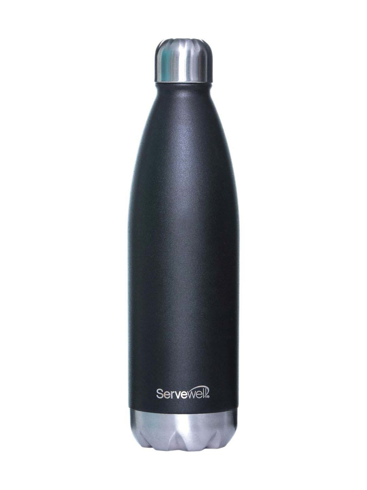 Servewell Jet Black Steel Bali Single Wall Water Bottle (1 L)