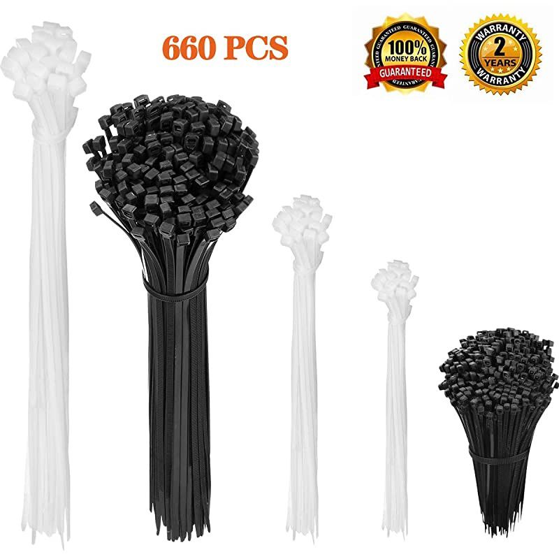 zip ties heavy duty with selflocking 660 pack 4681012 Inch Multisize multicolorNot easy to break and loose cable tiesUV Resistant zip tietie warpsplastic tiesblack and white