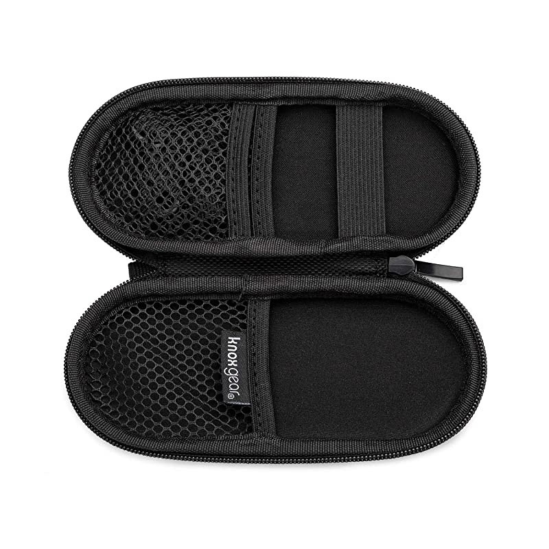 Hardshell case for Digital Voice Recorders Sony Olympus MP3 Players USBAudio Cables Wireless Earbuds Wireless Presenters Black 3 Pockets and 2 Elastic Bands to Secure Contents