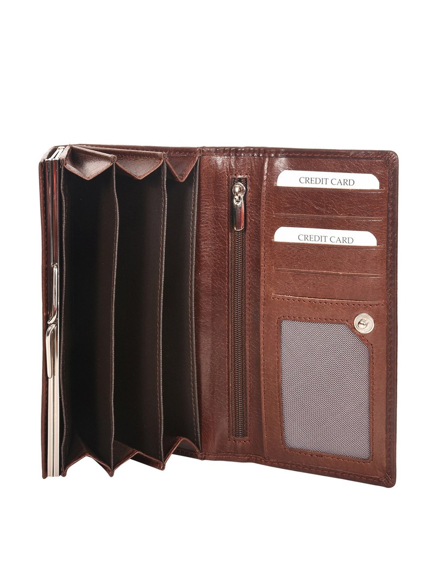 SASSORA Brown Solid Rfid Wallet for Women