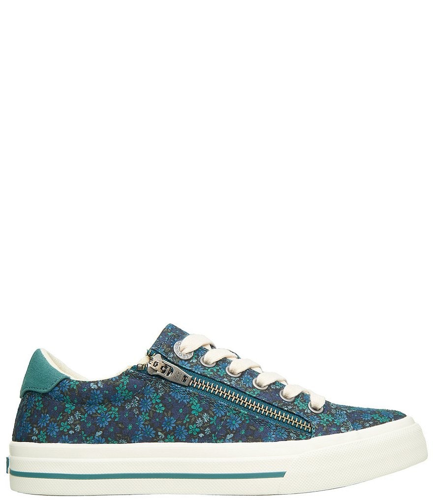 Taos Footwear Z-Soul Floral Canvas Zip Oxford Sneakers