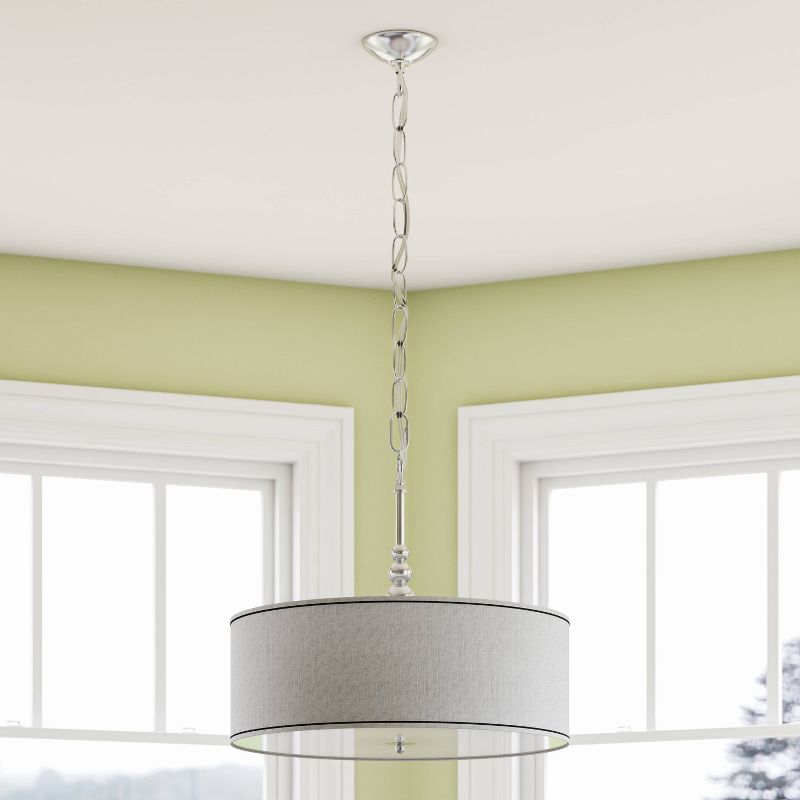 Kenroy Home Brushed Steel Finish Margot 3 Light Pendant