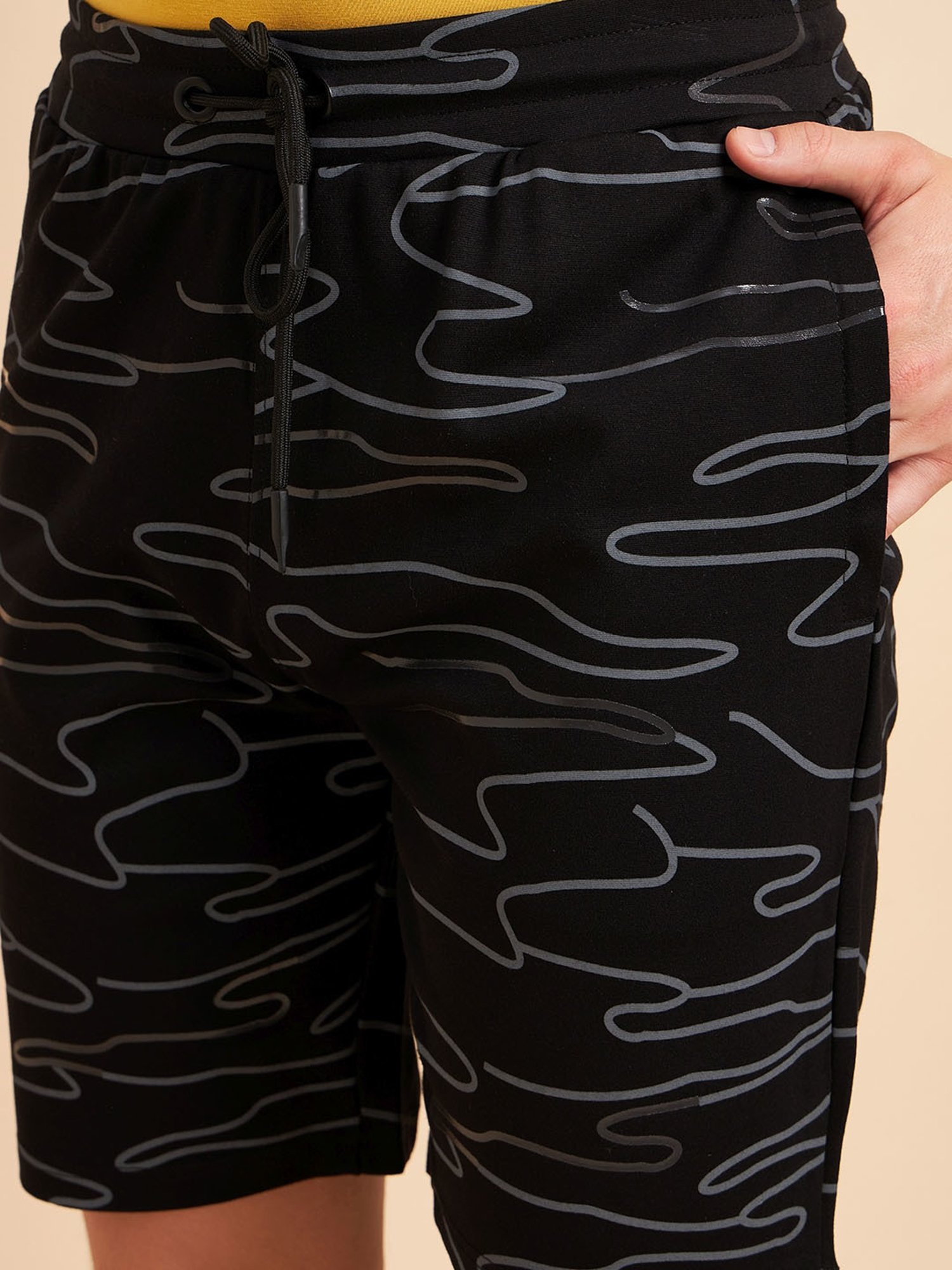 Sweet Dreams Black Regular Fit Printed Shorts