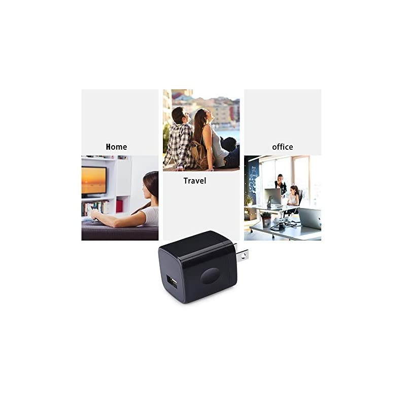 Single USB Port Wall Charger,  1A/5V Wall Plug USB Power Adapter 6 Pack Compatible Phone 11Pro Max XS XR 8 7 6 Plus 5, Samsung Galaxy s10e S10 S9 S8 Plus,Nexus, Moto,G7 V40 V30+, BlackBerry