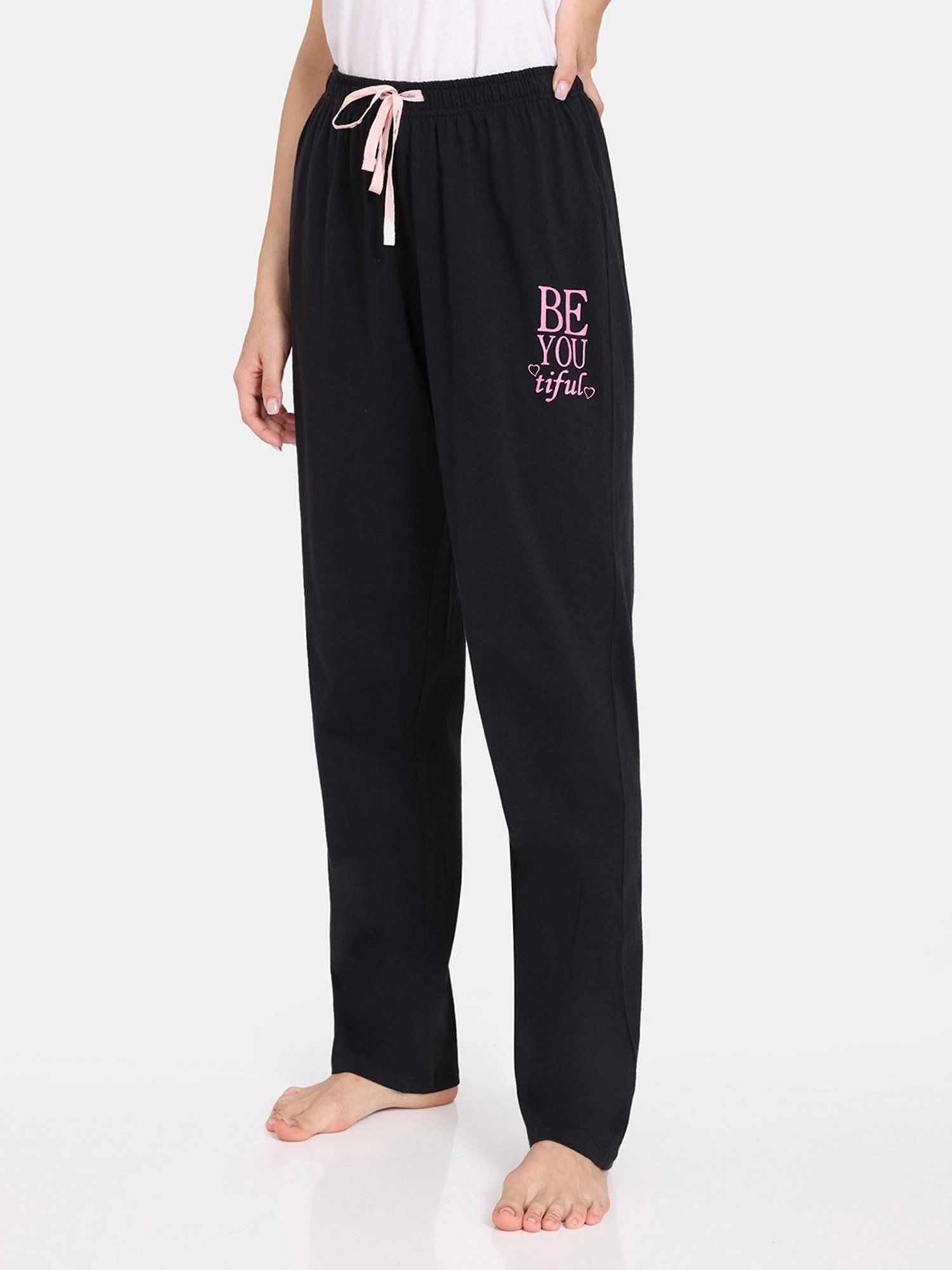 Rosaline by Zivame Pink & Black Printed Pyjamas - Pack of 2