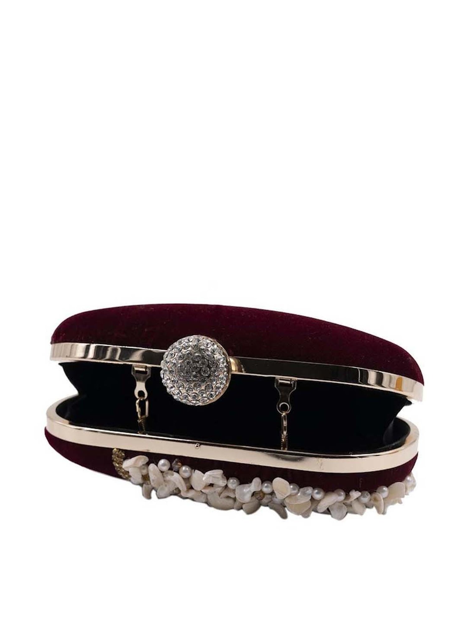 Sugarcrush Maroon Embellished Clutch