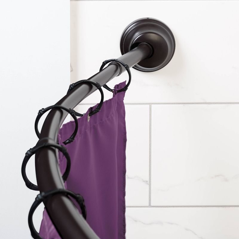 32" to 40" NeverRust Rustproof Dual Mount Curved Stall Shower Rod Bronze - Zenna Home