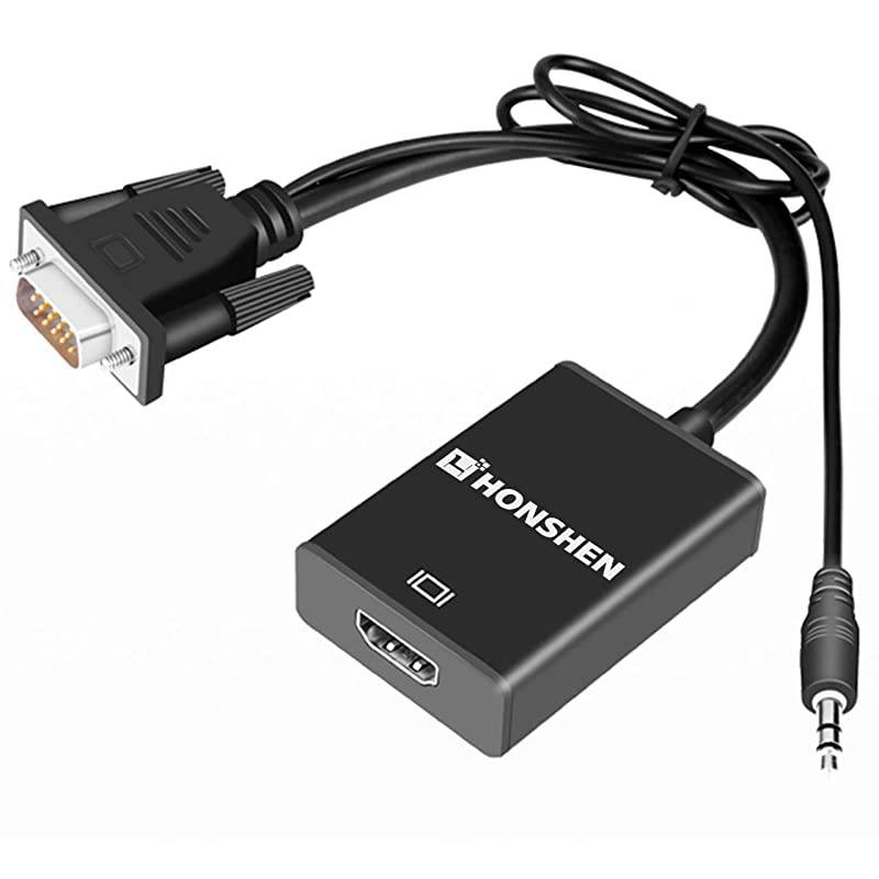 to HDMI Adapter Converter with Audio Supports 1080P Male to HDMI Female Audio Video Cable Converter for Connecting PC Laptop to HDTV DisplaysMonitor