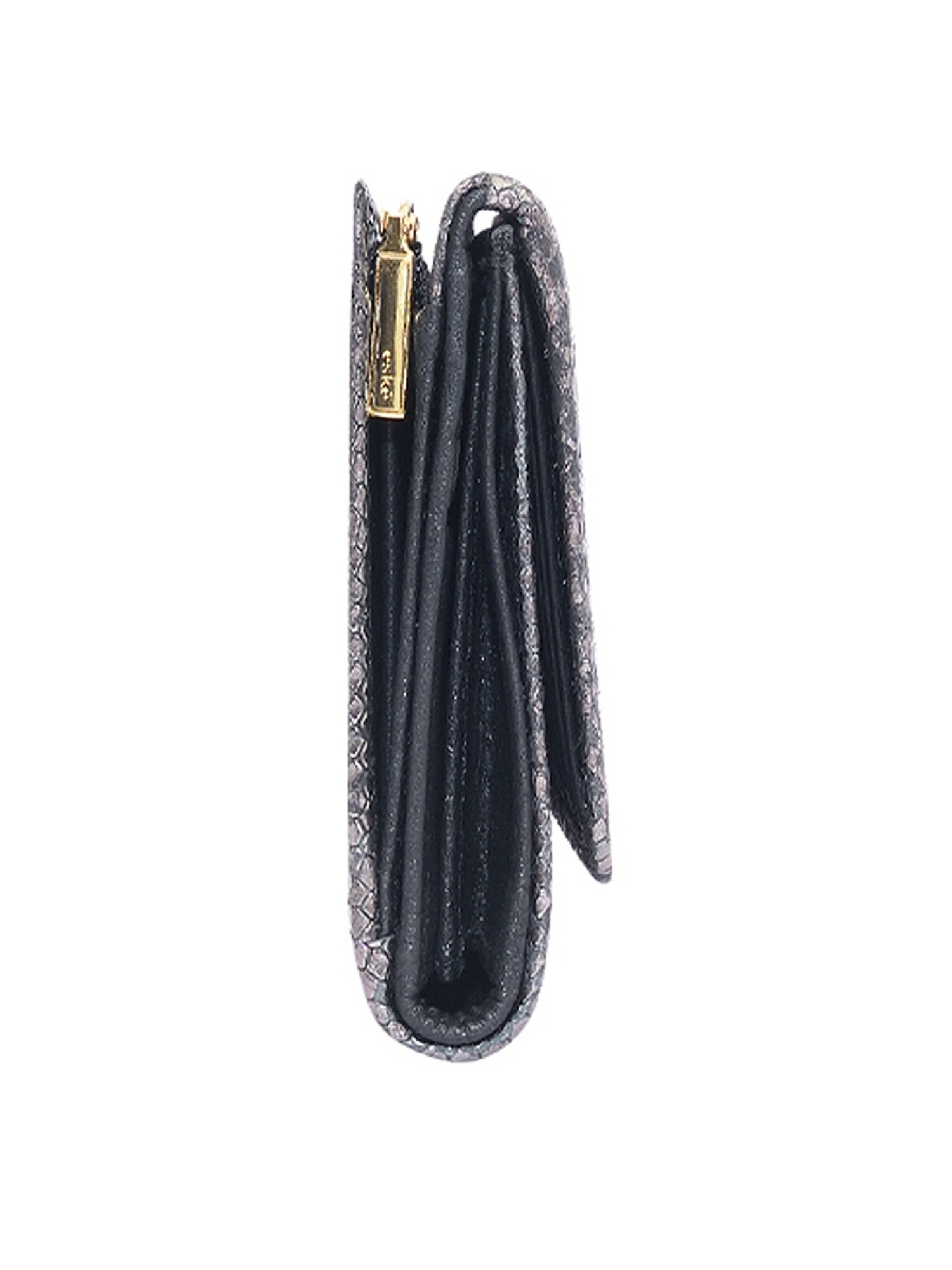 Eske Grey Textured Tri-Fold Wallet for Women