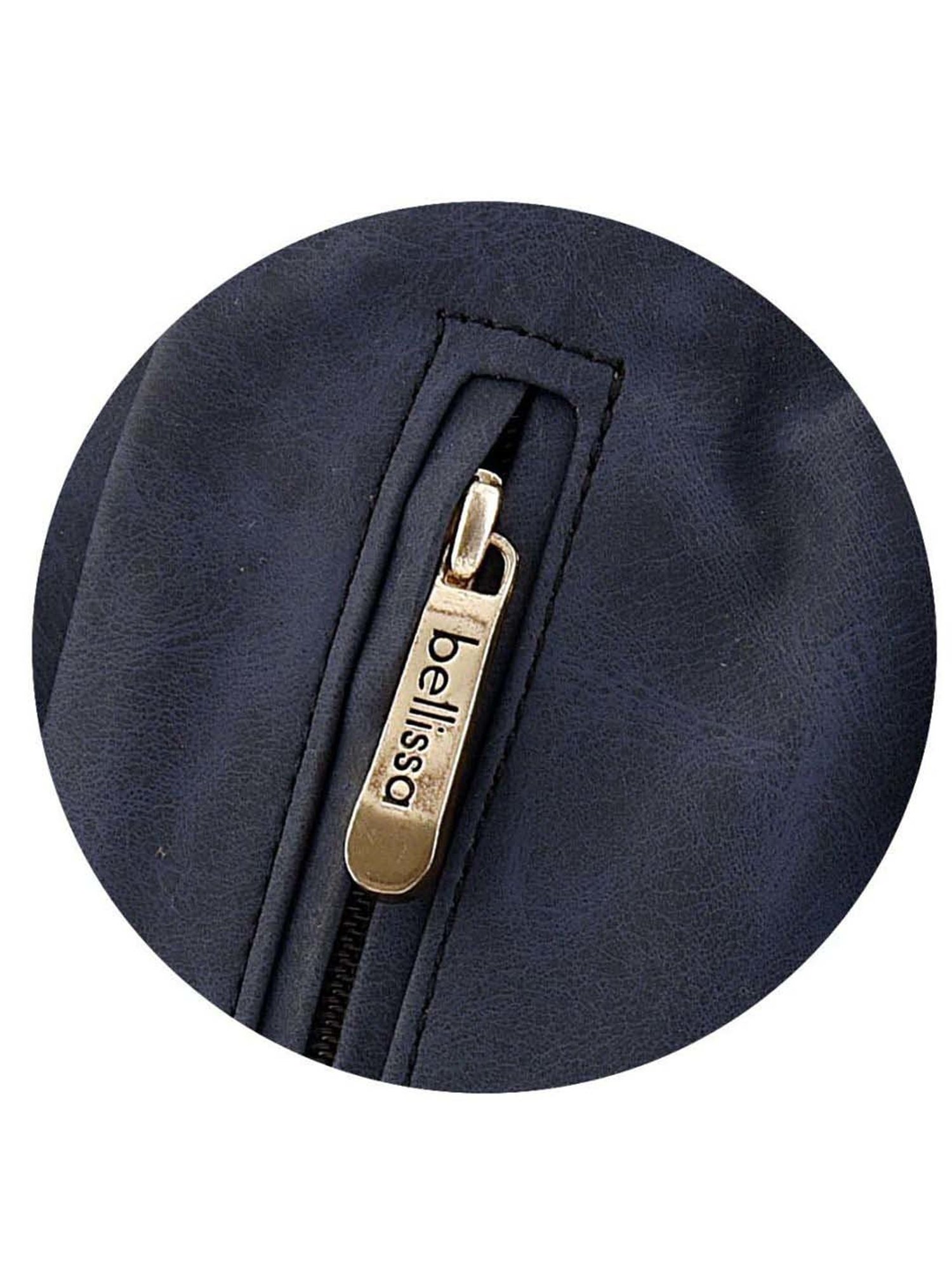 Bellissa Blue PU Textured Hobo Shoulder Handbag