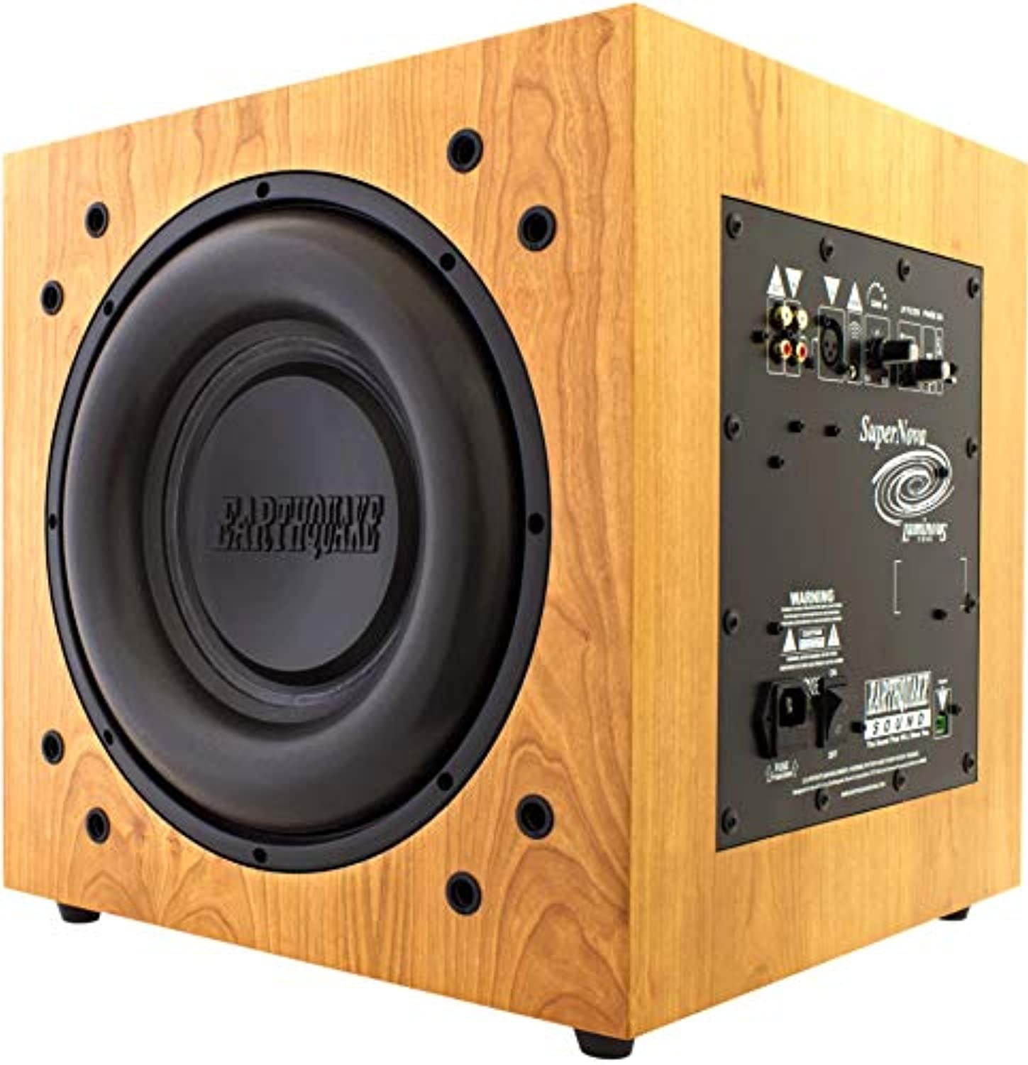 Earthquake Sound Supernova Luminous LU-12 12-Inch Powered Subwoofer with Slaps V2 Passive Radiator, Cherry (LU-12CHERRY)