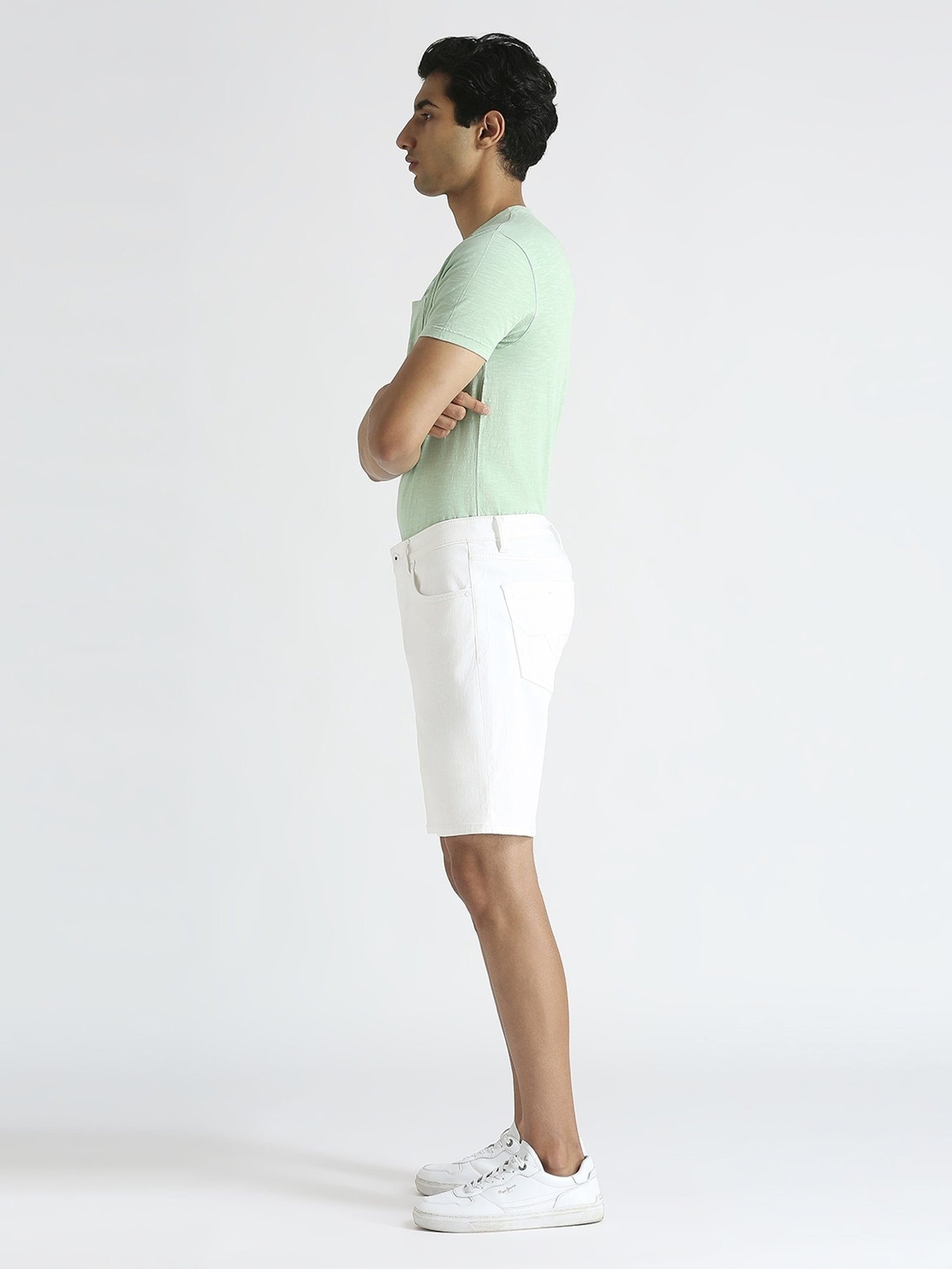 Pepe Jeans White Regular Fit Denim Shorts