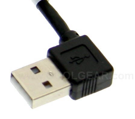 USBGear 1ft. Right to Straight A to B 28/28AWG Cable USB 2.0 RoHS