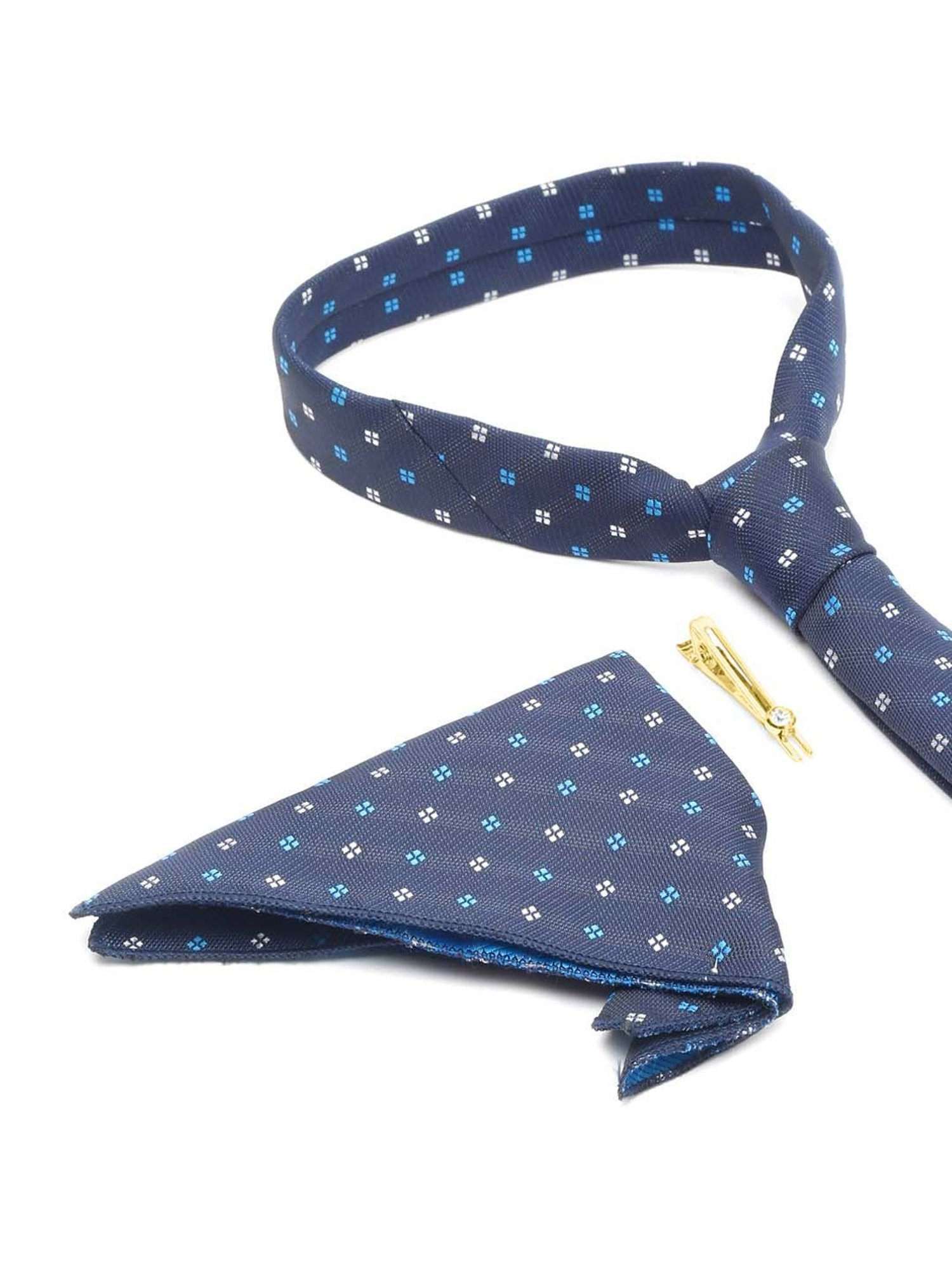 Louis Stitch Blue Printed Necktie Gift Set - Set of 3