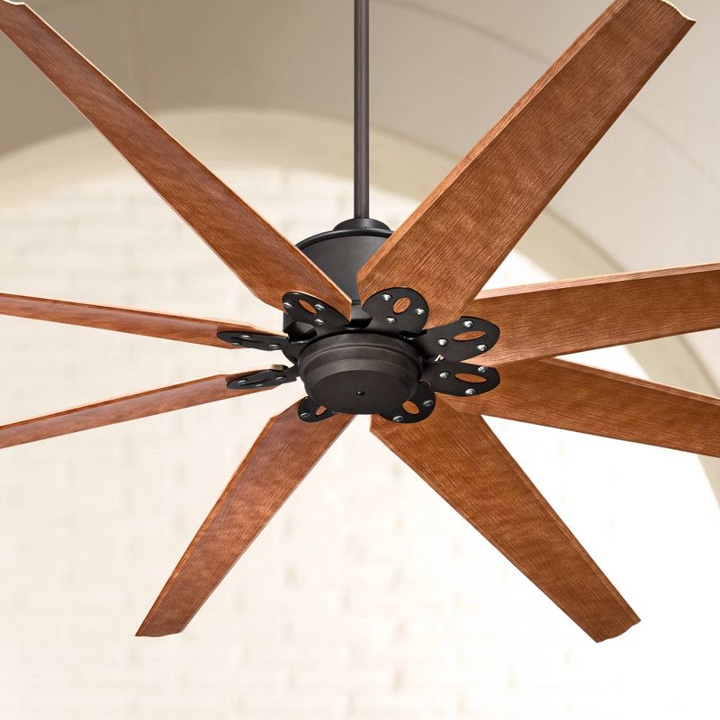 72" Casa Vieja Outdoor Ceiling Fan with Remote Control Large English Bronze Cherry Damp Rated for Patio Porch