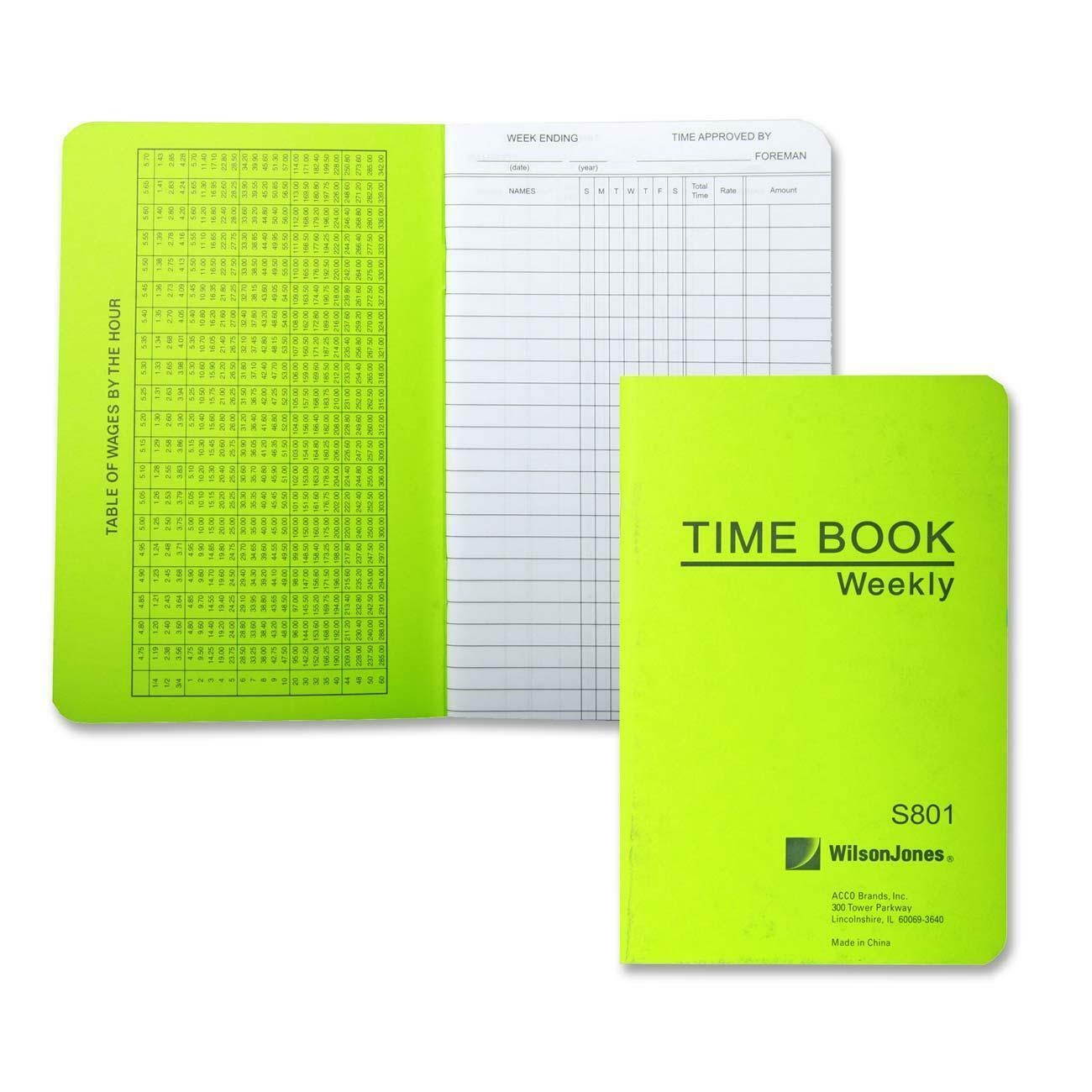 Wilson Jones Time Book Pocket Size Weekly/1 Page 6-3/4"x4-1/8" White S801