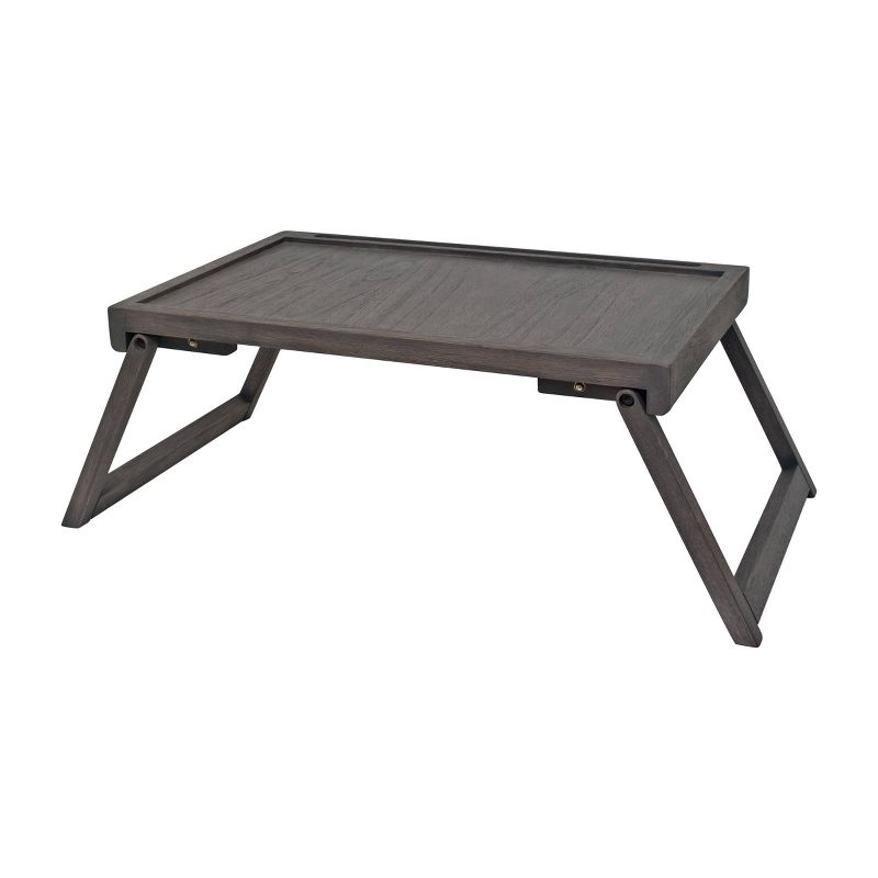 21" x 10" Acacia Bed Tray Gray - Hopper Studio