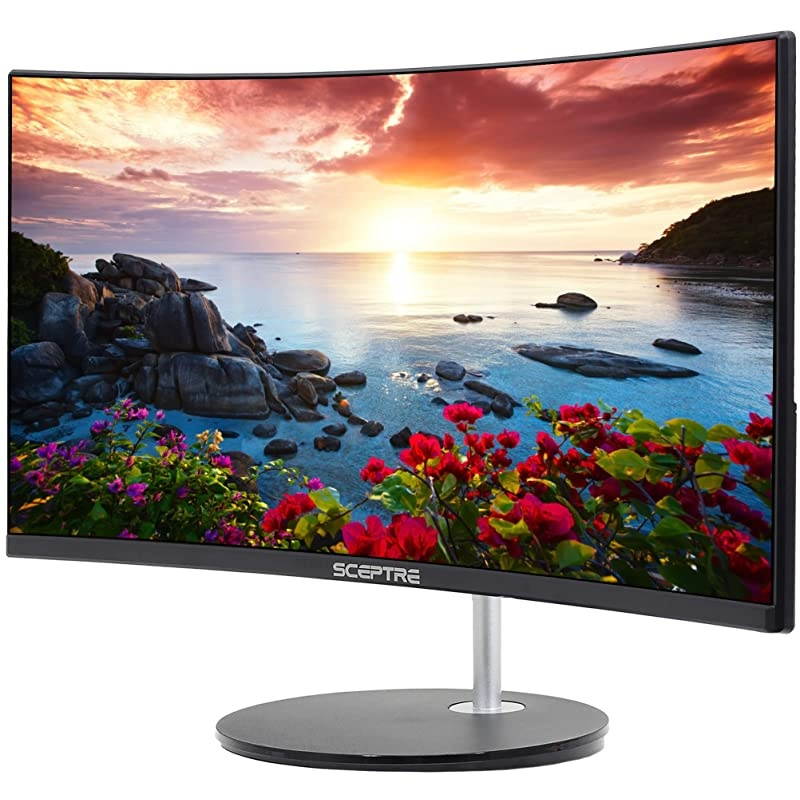Curved 27" 75Hz LED Monitor HDMI VGA Build-In Speakers, EDGE-LESS Metal Black 2019 (C275W-1920RN)