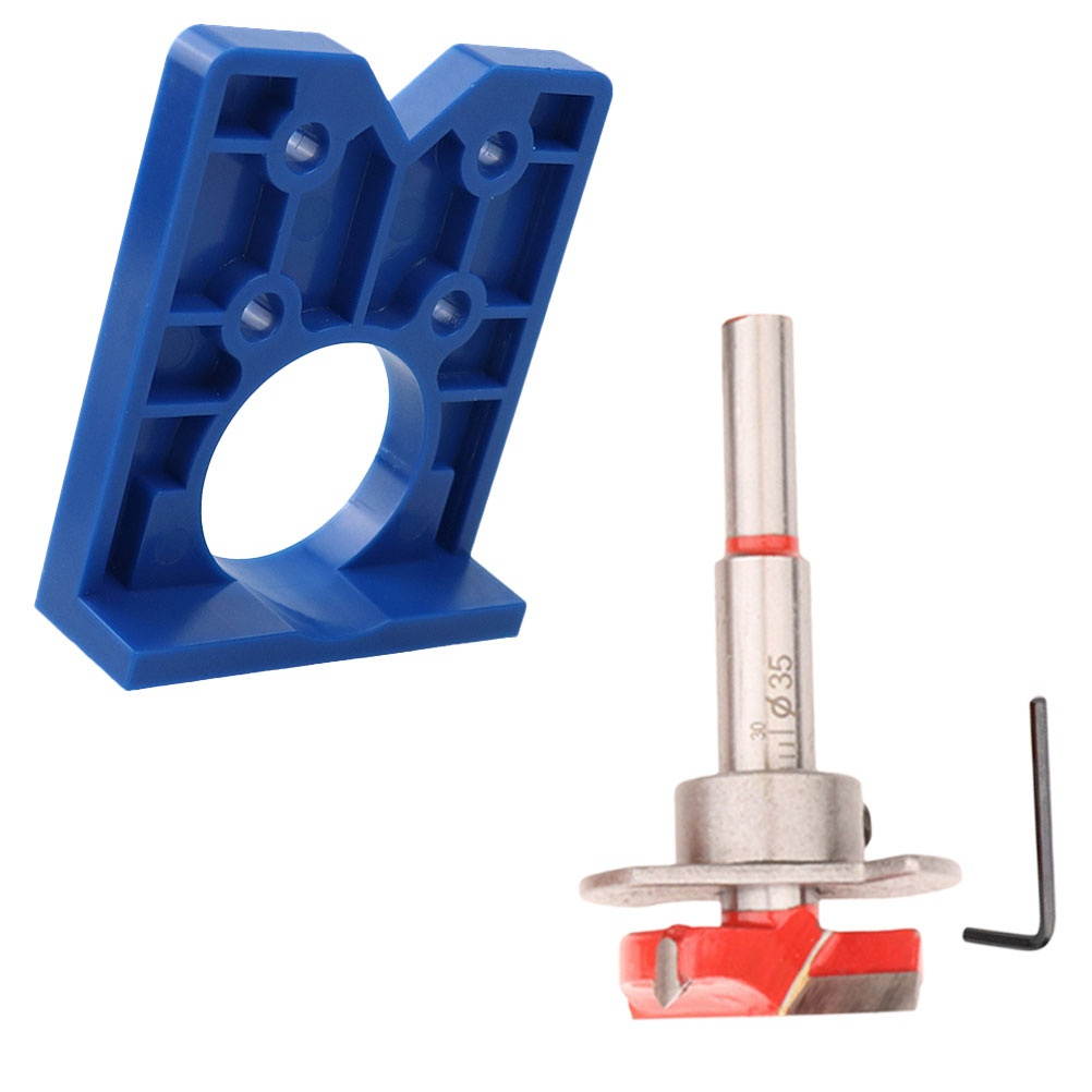 Hinge Drilling Jig and 35mm Drill Bit Precision Punch Tools Set for Woodworking