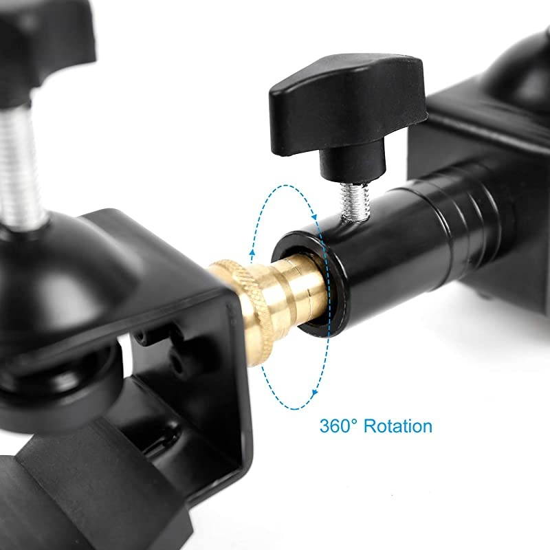 Flash Hot Shoe Heavy Duty Clip Clamp Flash Reflector Holder Mount with 360&deg; Swivel Ball Head Standard 1/4" Screw for Light Stand Bracket DSLR Camera Flash Speedlite Tripod-2Pack