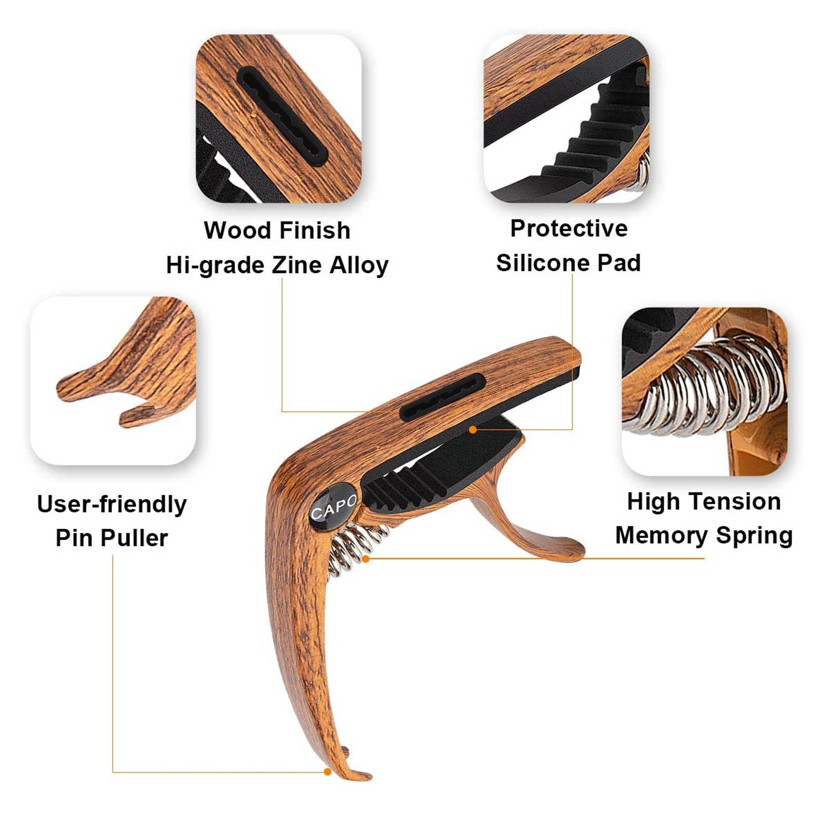 1pc Practical Guitar Capo Professional Guitar Tuner Instrument Clip-on Tuner