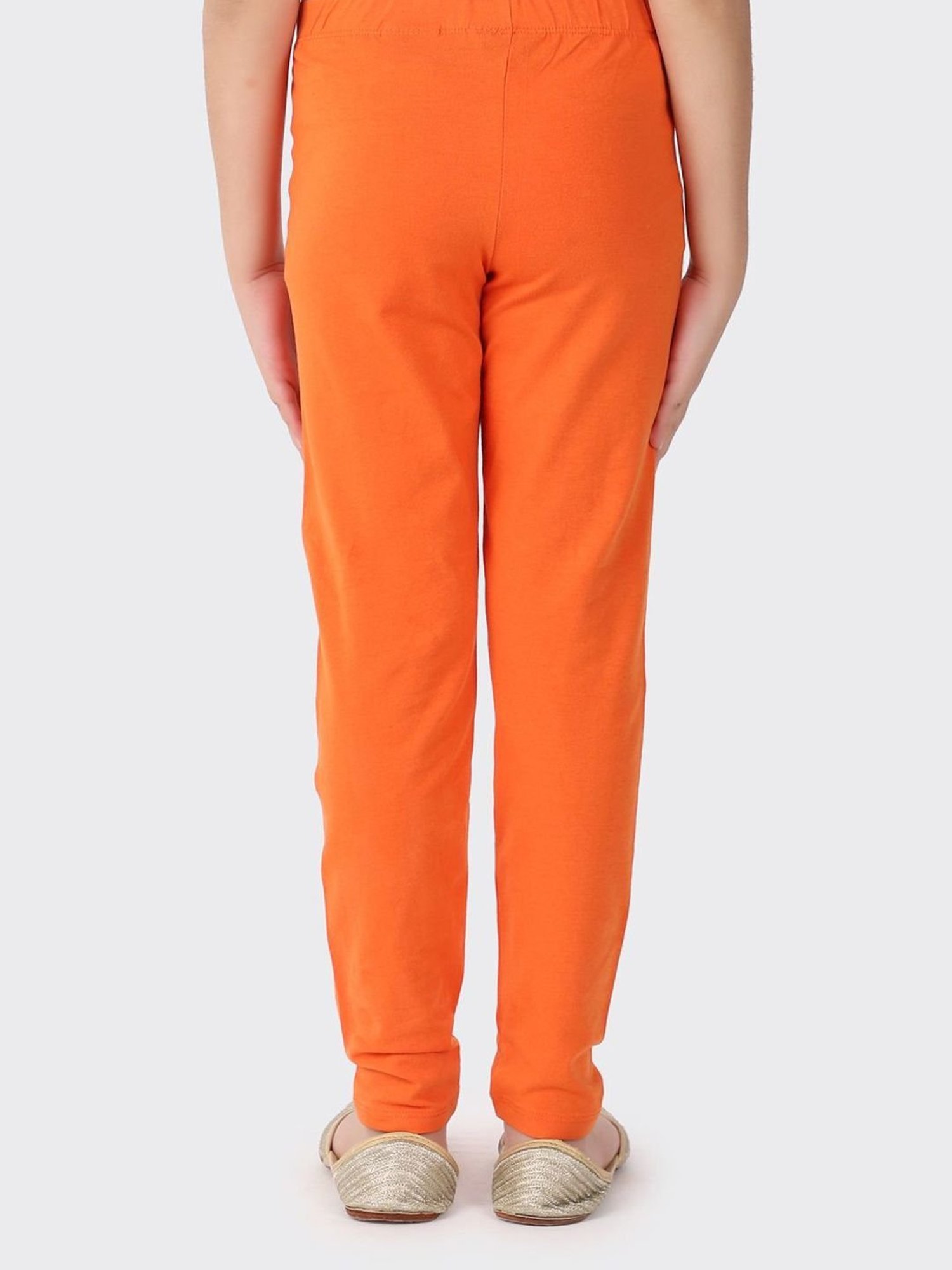 Fabindia Kids Orange Skinny Fit Leggings