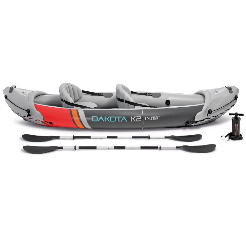 Intex Explorer 200 Inflatable 2 Person River Boat Raft Set with 2 Oars & Pump