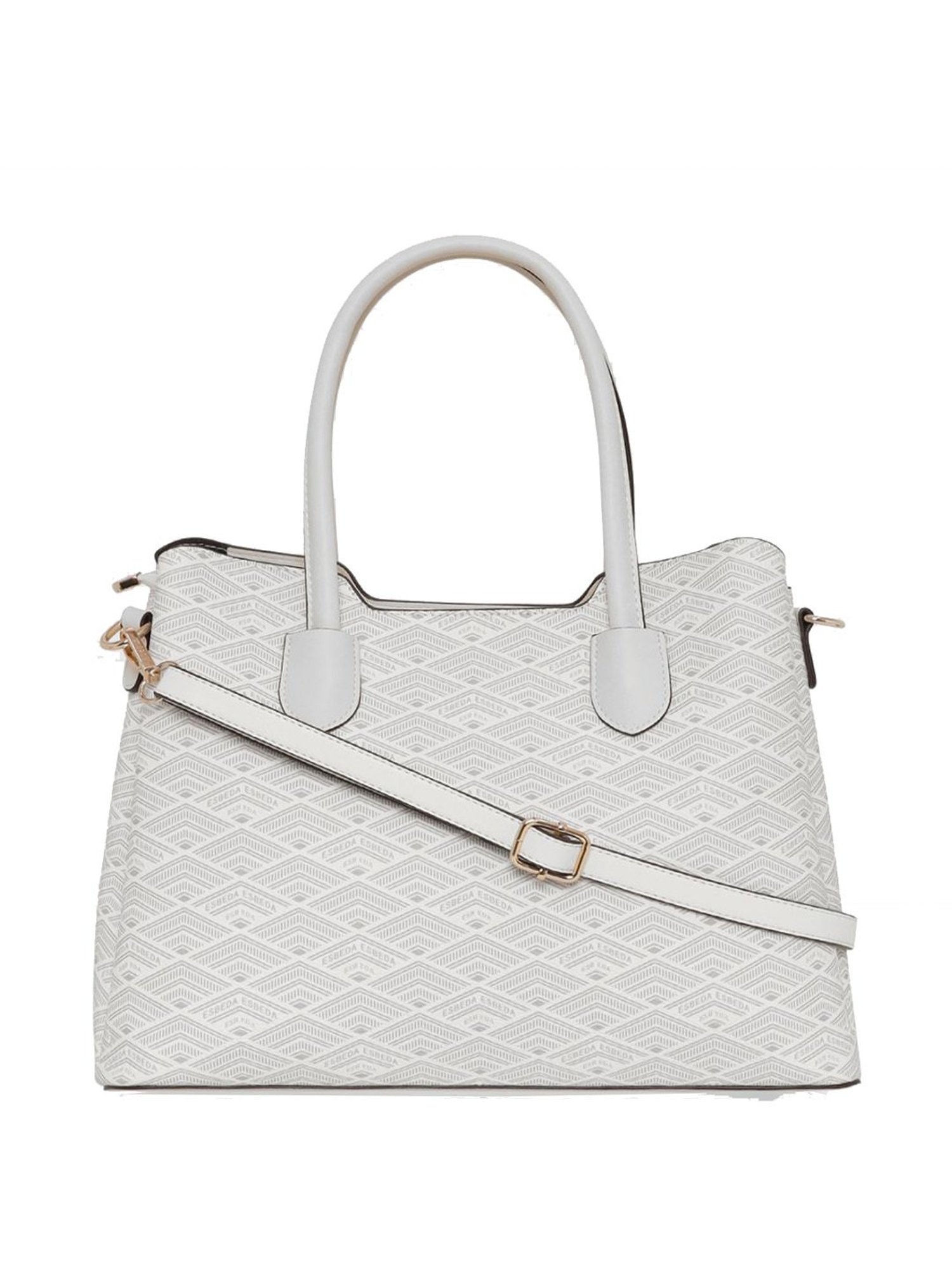 Esbeda Off-White PU Printed Handbag