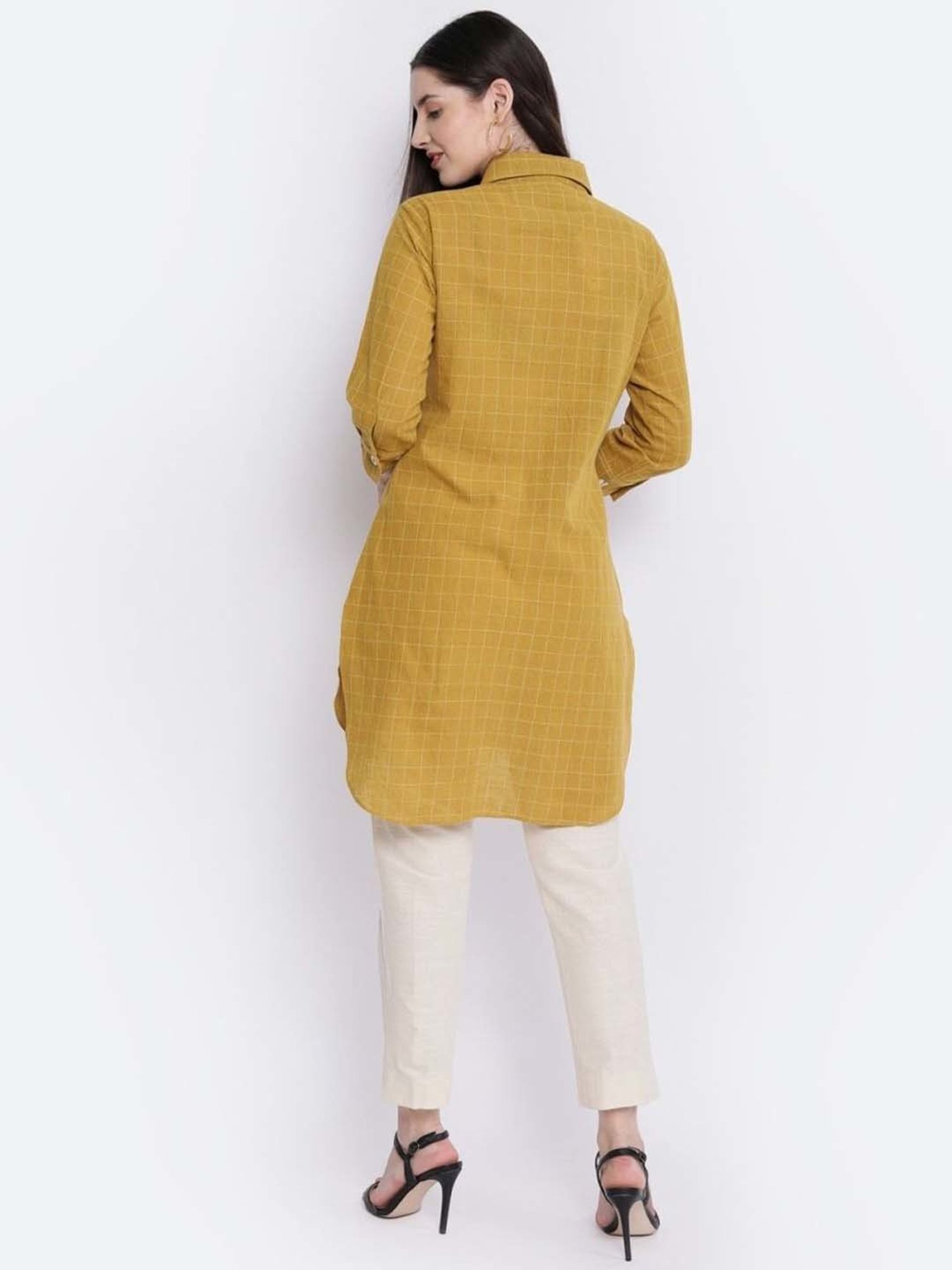 Mushio Mustard Haafiza Handwoven Cotton Shirt