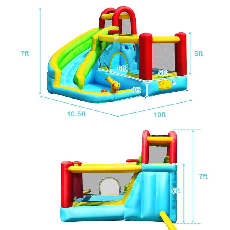 Costway Inflatable Kids Water Slide Jumper Bounce House Splash Water Pool Without Blower