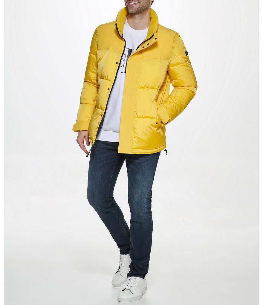 Cole Haan Hooded Down Zip Front Puffer Jacket