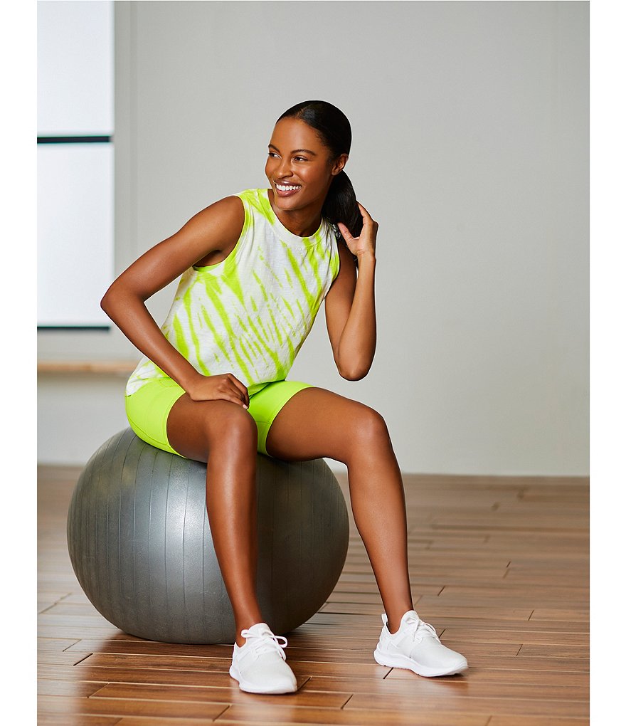 Kinesis Sleeveless Tie Dye Jewel Neck Muscle Tank