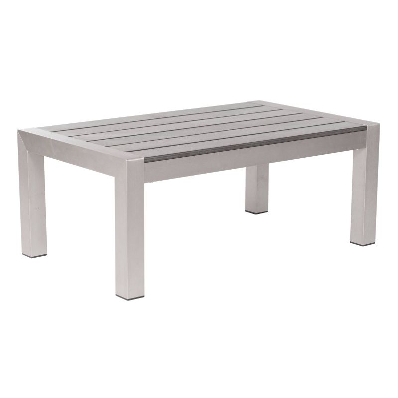 39" Modern Brushed Aluminum Coffee Table - ZM Home