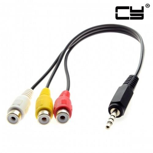 CHENYANG 3.5mm 1/8" Male Stereo Car AUX to 3 RCA AV Female Cord Audio Video Composite Cable 20cm
