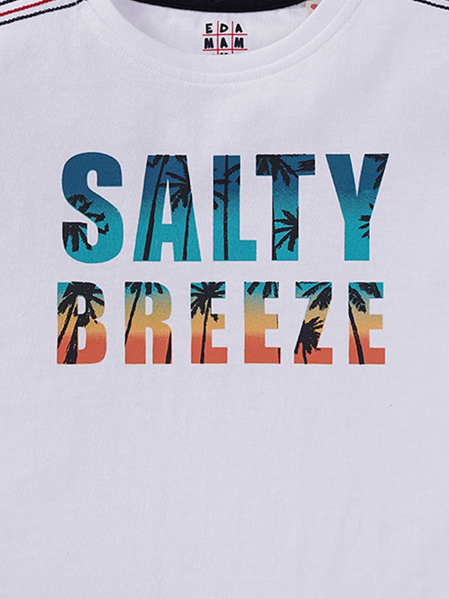 Ed-a-Mamma Kids White Cotton Printed T-Shirt