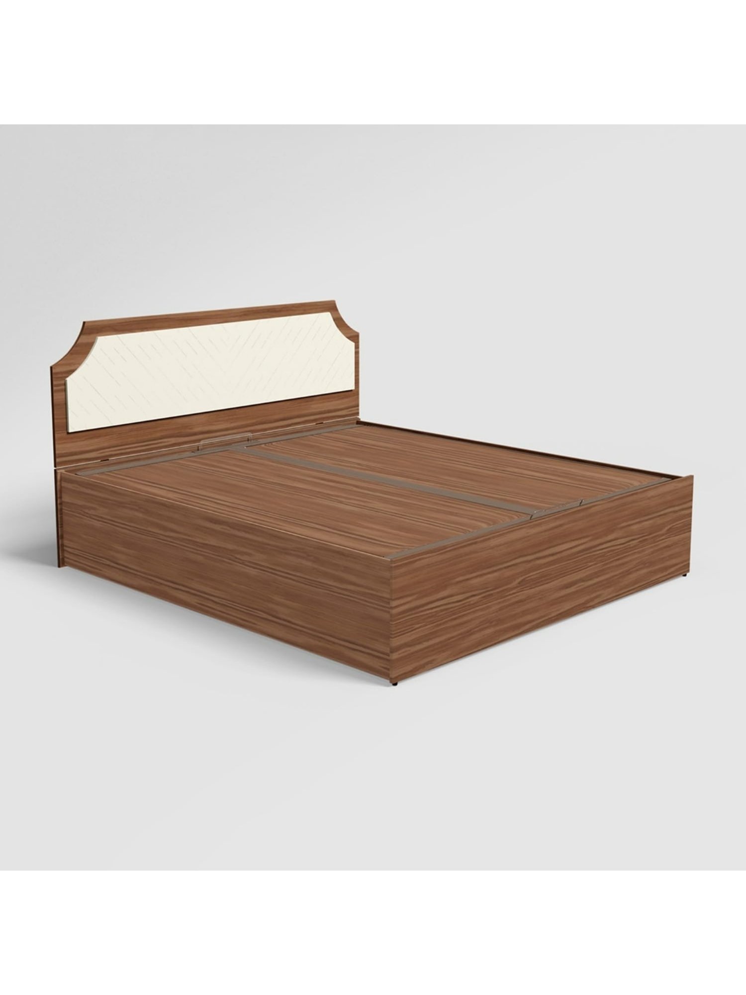 Godrej Interio N'Chant Morf Cream Engineered Wood Queen Bed with Hyrdraulic Storage
