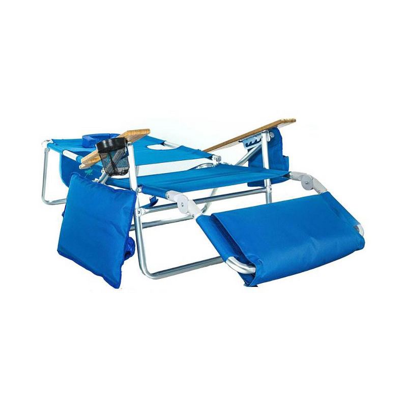 Ostrich Deluxe Padded 3-N-1 Outdoor Lounge Reclining Beach Chair, Blue