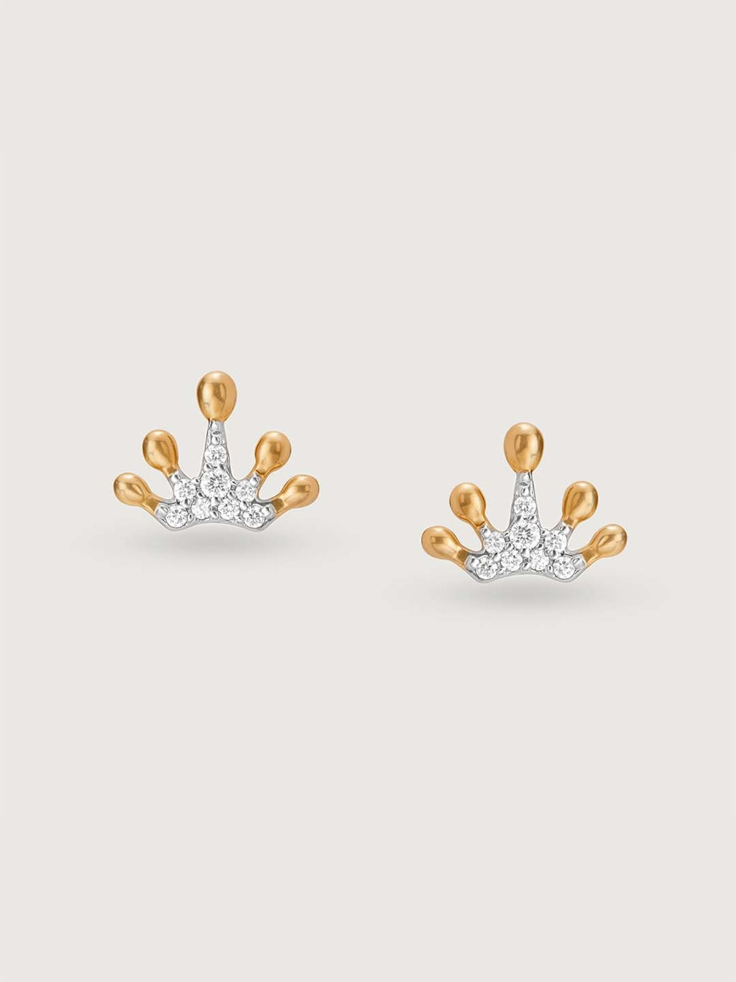 Mia by Tanishq Regal Radiance 14k Gold & Diamond Stud Earrings for Women