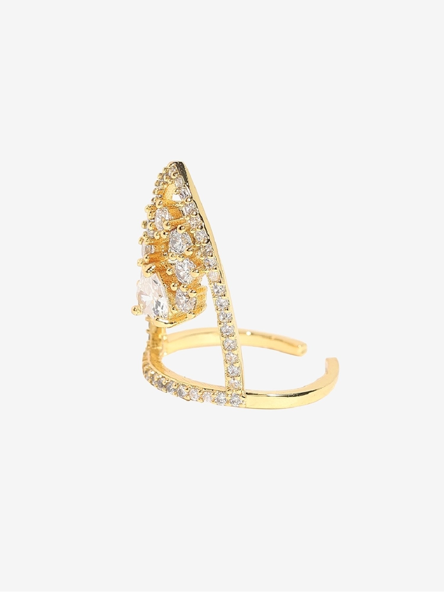 Sohi Gold-Plated Statement Finger Ring