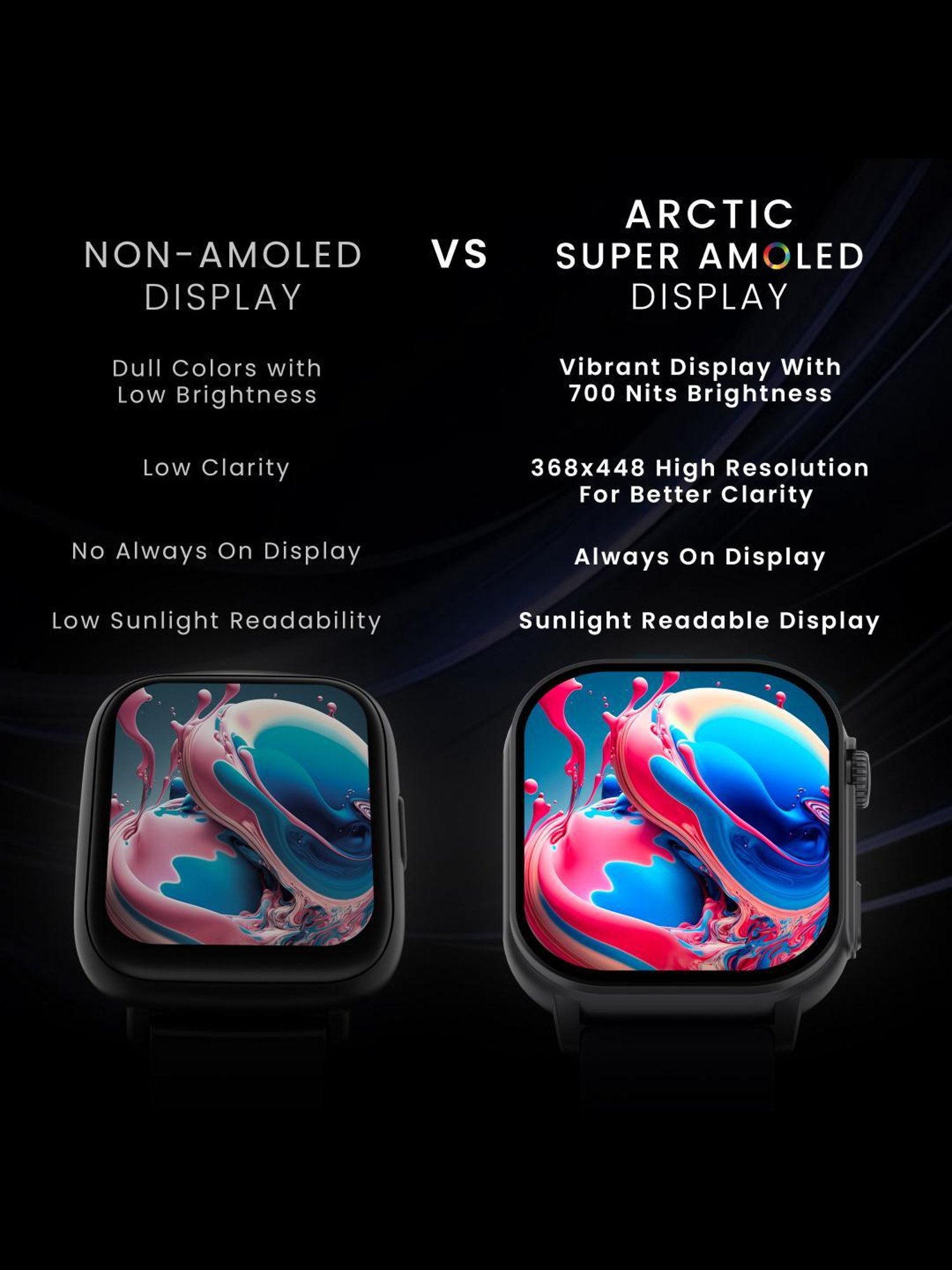 Hammer Arctic BT Calling Smartwatch with 2.04 inch SUPER AMOLED  Display (Midnight Blue)