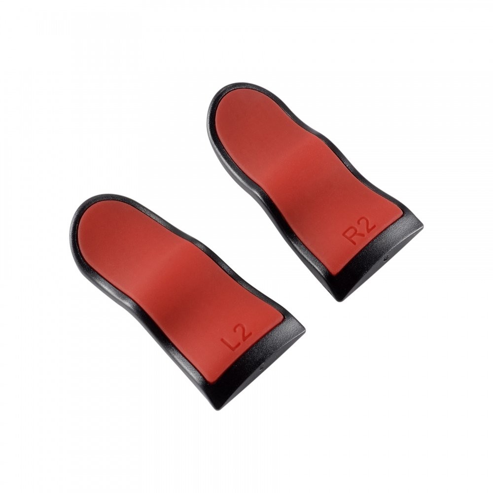 eXtremeRate L2 R2 Buttons Extention Trigger, Soft Touch Grip Extenders, Game Improvement Adjusters for Playstation 4 PS4 Pro PS4 Slim Controller 1 Pair - Red Black
