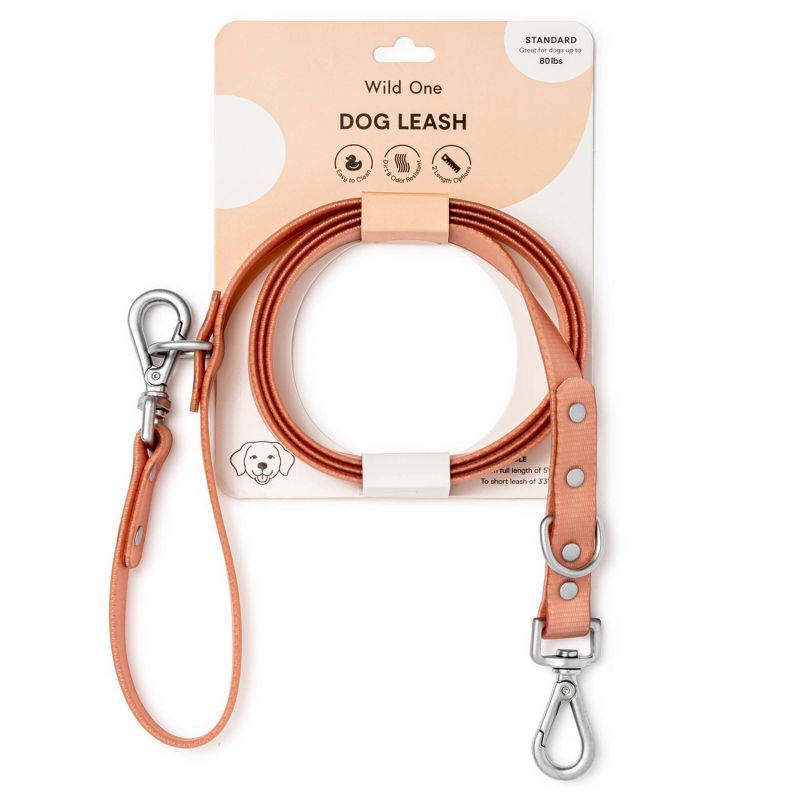 Wild One Water Dirt Resistant & Adjustable Dog Leash - Pink