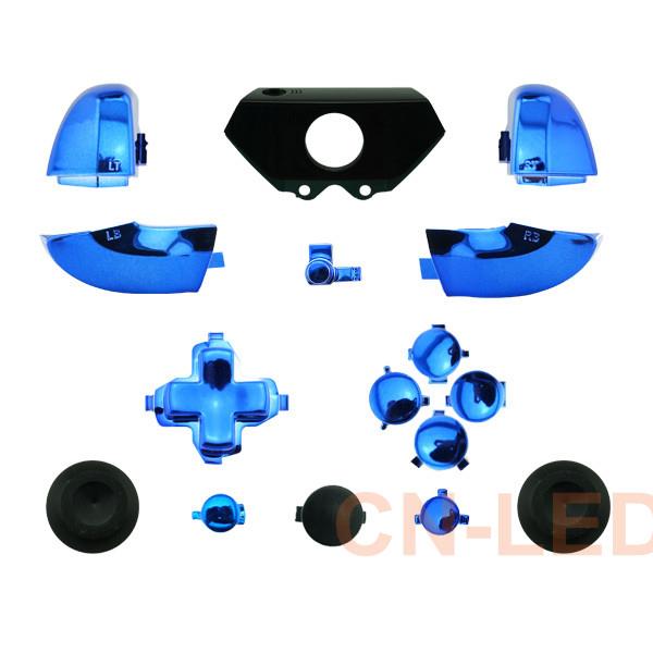 Chrome Blue ABXY Dpad Triggers Full Buttons Set Mod Kits for Xbox One Controller (not 3.5mm Port) with Screwdriver (Torx T6 T8) Set