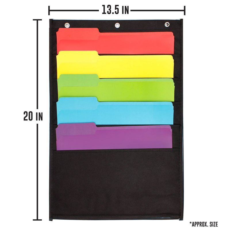 ArtSkills 5 Pocket Hanging Organizer with Labels & Folders - Classic Colors